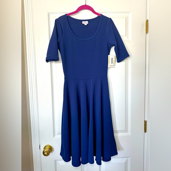 LuLaRoe Dresses & Skirts - LuLaRoe Classic Navy Midi Nicole Dress